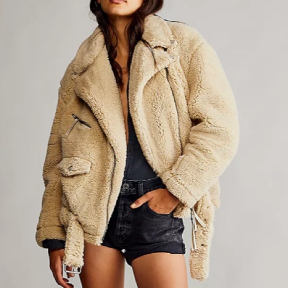 Free People Jackets & Blazers - NWOT Free People Cozy Slouch Moto Jacket